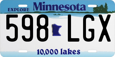 MN license plate 598LGX