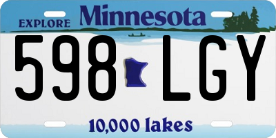 MN license plate 598LGY