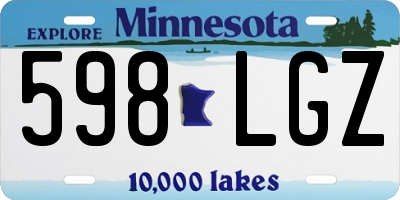 MN license plate 598LGZ