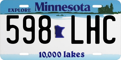 MN license plate 598LHC
