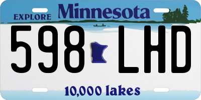 MN license plate 598LHD