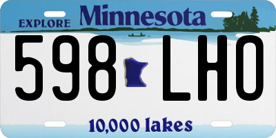 MN license plate 598LHO