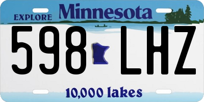 MN license plate 598LHZ