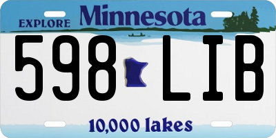 MN license plate 598LIB