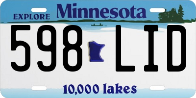 MN license plate 598LID