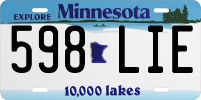 MN license plate 598LIE