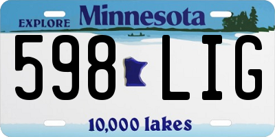 MN license plate 598LIG