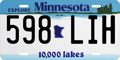 MN license plate 598LIH