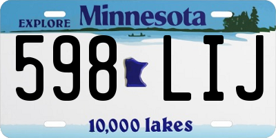 MN license plate 598LIJ