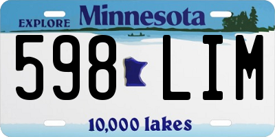 MN license plate 598LIM