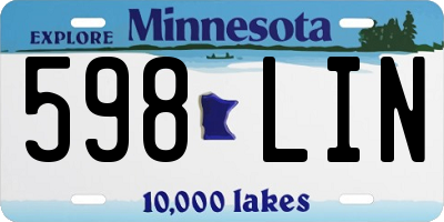 MN license plate 598LIN