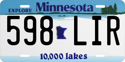 MN license plate 598LIR