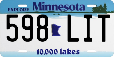 MN license plate 598LIT