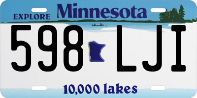 MN license plate 598LJI