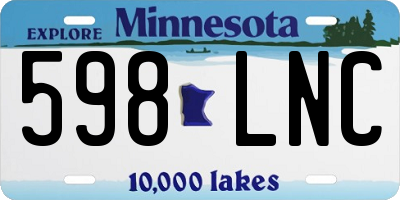 MN license plate 598LNC
