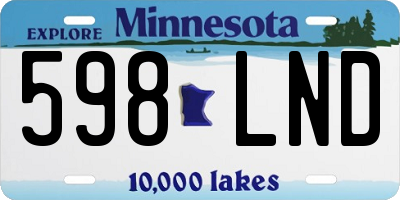 MN license plate 598LND