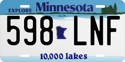MN license plate 598LNF