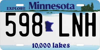 MN license plate 598LNH