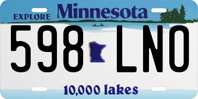 MN license plate 598LNO
