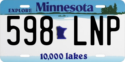 MN license plate 598LNP