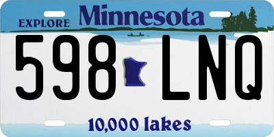 MN license plate 598LNQ