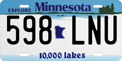 MN license plate 598LNU