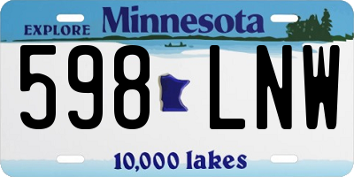 MN license plate 598LNW