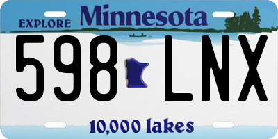 MN license plate 598LNX