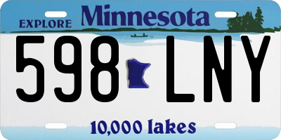 MN license plate 598LNY
