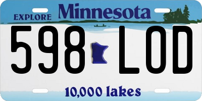 MN license plate 598LOD