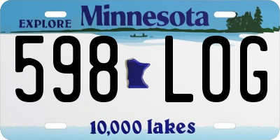 MN license plate 598LOG