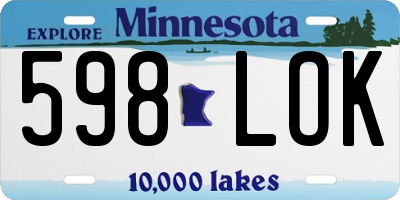 MN license plate 598LOK