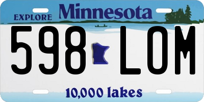 MN license plate 598LOM