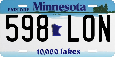 MN license plate 598LON