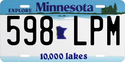 MN license plate 598LPM