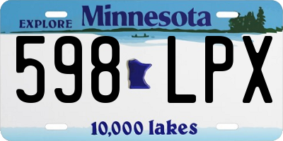 MN license plate 598LPX