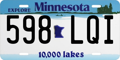 MN license plate 598LQI
