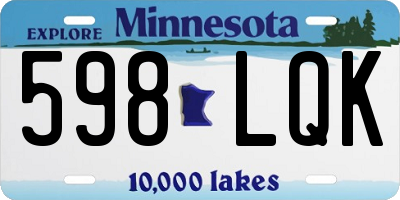 MN license plate 598LQK