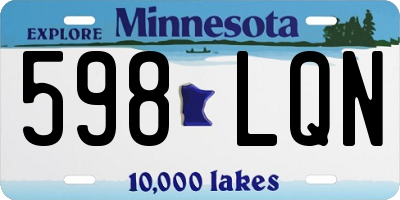MN license plate 598LQN