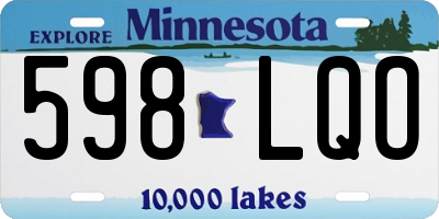 MN license plate 598LQO