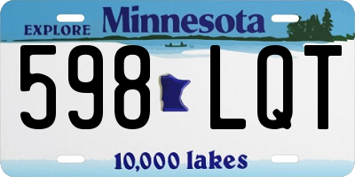 MN license plate 598LQT