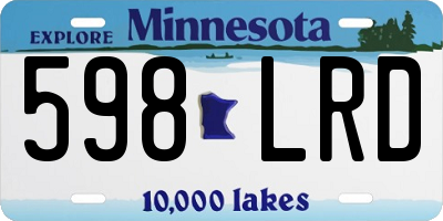 MN license plate 598LRD