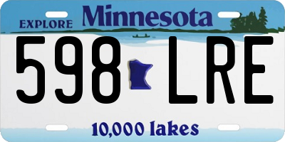 MN license plate 598LRE
