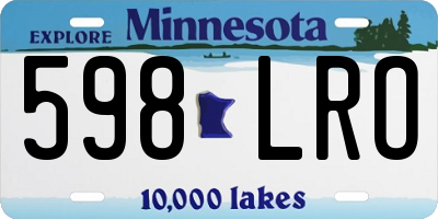MN license plate 598LRO