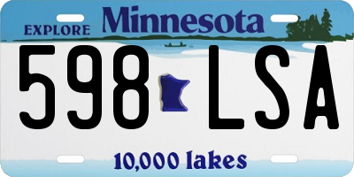 MN license plate 598LSA