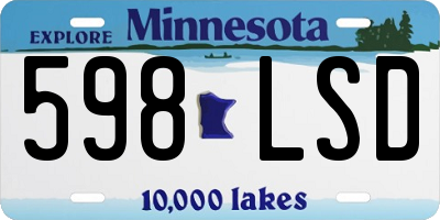 MN license plate 598LSD