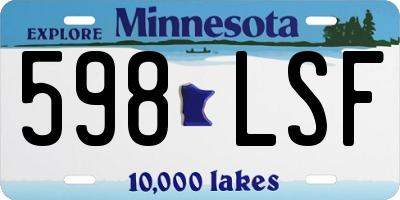 MN license plate 598LSF