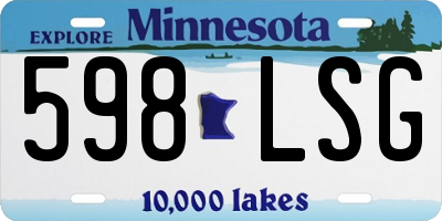MN license plate 598LSG