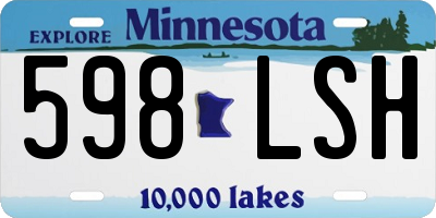 MN license plate 598LSH
