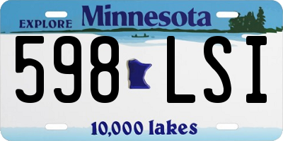 MN license plate 598LSI